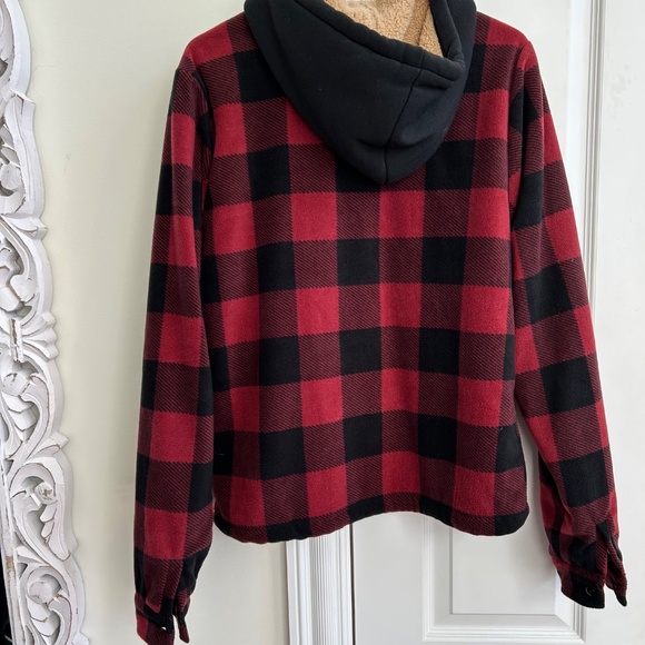 Aeropostale Sherpa lined hooded plaid jacket - Picture 4 of 12